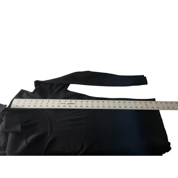 Dots Sweater Womens Medium Black Cowl Neck Pullover Ribbed Knit Long Sleeve Chic - Picture 5 of 8